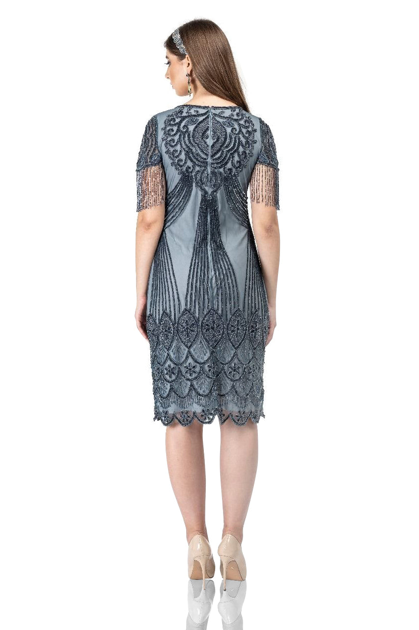 1920s grey dress 20s Gown, Grey Silver main image 0