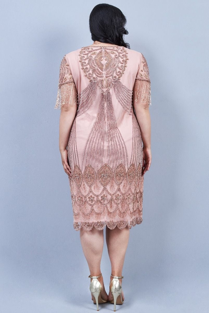 Marta 1920s Flapper Style Dress in Blush WardrobeShop Marta 1920s Flapper Style Dress in Blush WardrobeShop