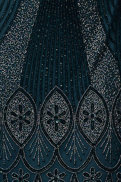Marta 1920s Flapper Style Dress in Forest Green