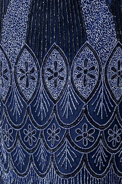 Marta 1920s Flapper Style Dress in Navy Blue