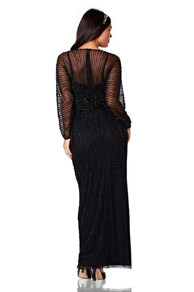 Inez 1920s Inspired Gown in Black