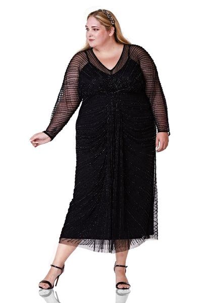Inez 1920s Inspired Gown in Black
