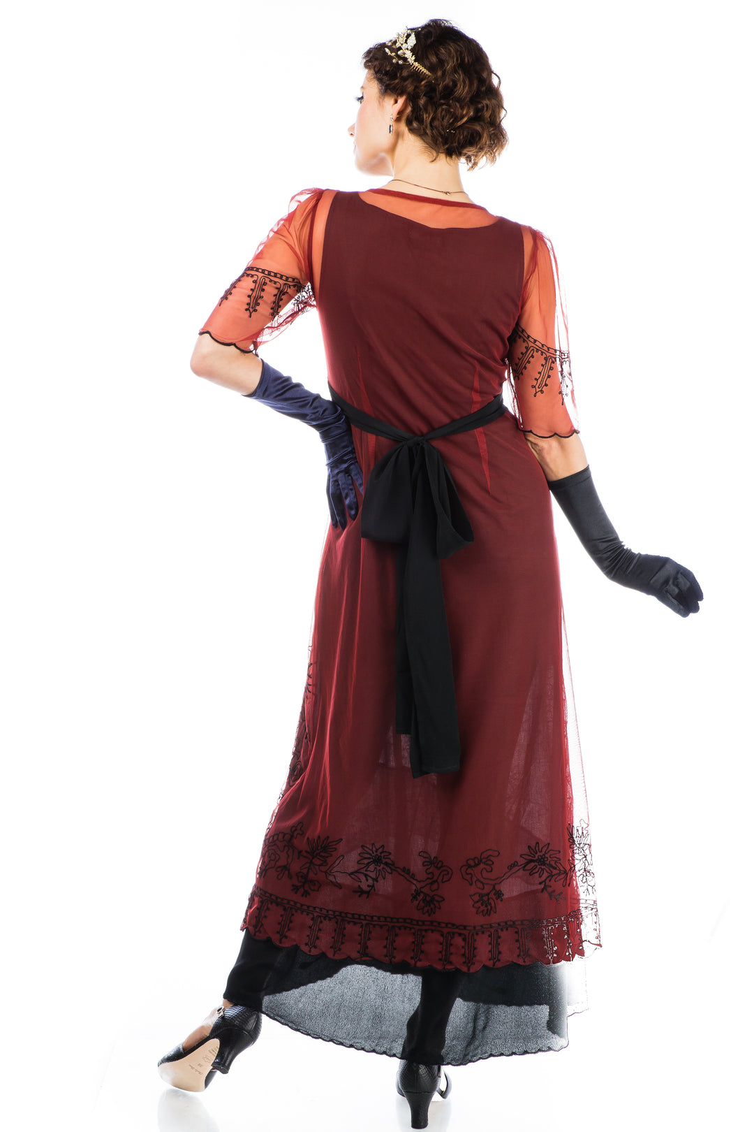 New Vintage Titanic Tea Party Dress in Wine Black by Nataya – WardrobeShop