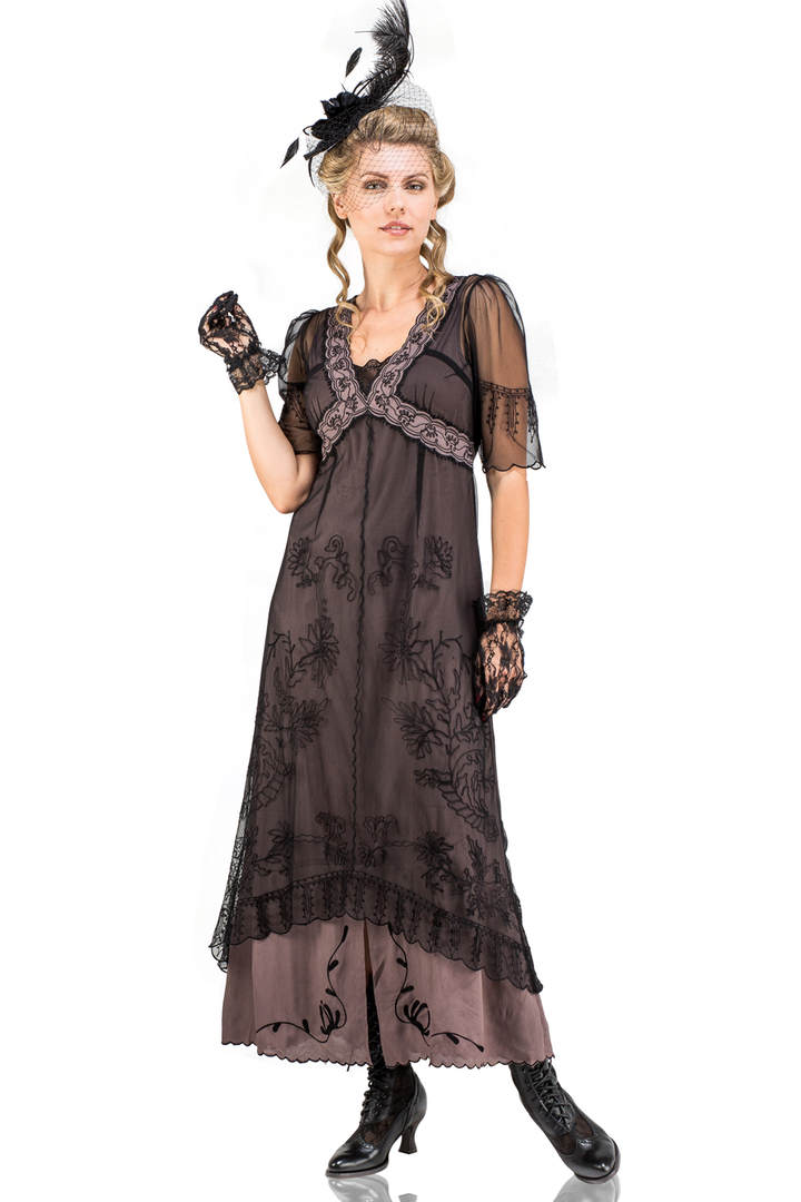 40007 New Vintage Titanic Tea Party Dress in Black-Coco by Nataya