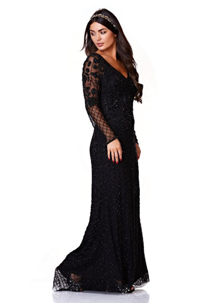 Parma 1920s Inspired Gown in Black