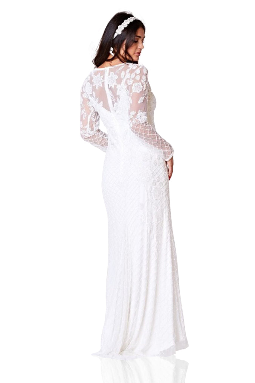 Parma 1920s Inspired Gown in White