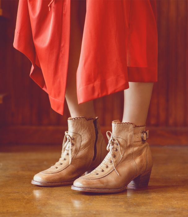 Seal Modern Victorian Booties in Rustic Pecan