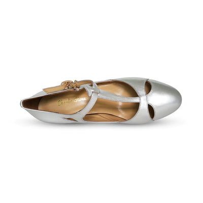 Temptress 1920s Style Heels in Silver