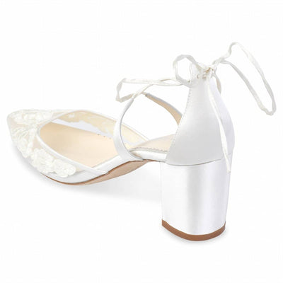 Abigail Lace Wedding Heels in Ivory by Bella Belle