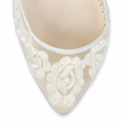 Abigail Lace Wedding Heels in Ivory by Bella Belle