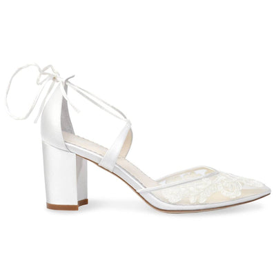 Abigail Lace Wedding Heels in Ivory by Bella Belle
