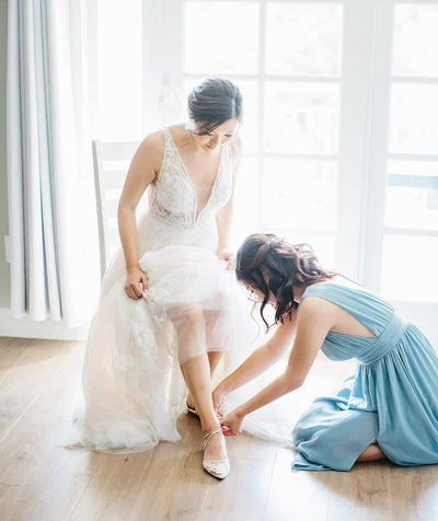 Alicia Ballerina Lace Wedding Heels in Ivory by Bella Belle Shoes