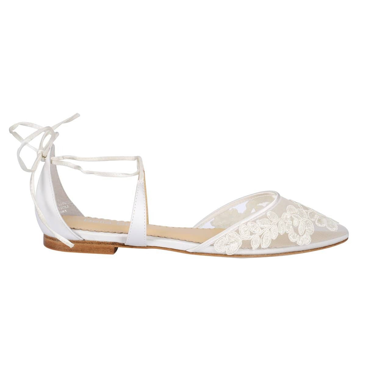 Alicia Ballerina Lace Wedding Heels in Ivory by Bella Belle Shoes