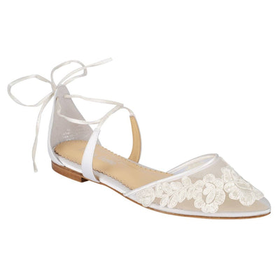Alicia Ballerina Lace Wedding Heels in Ivory by Bella Belle Shoes
