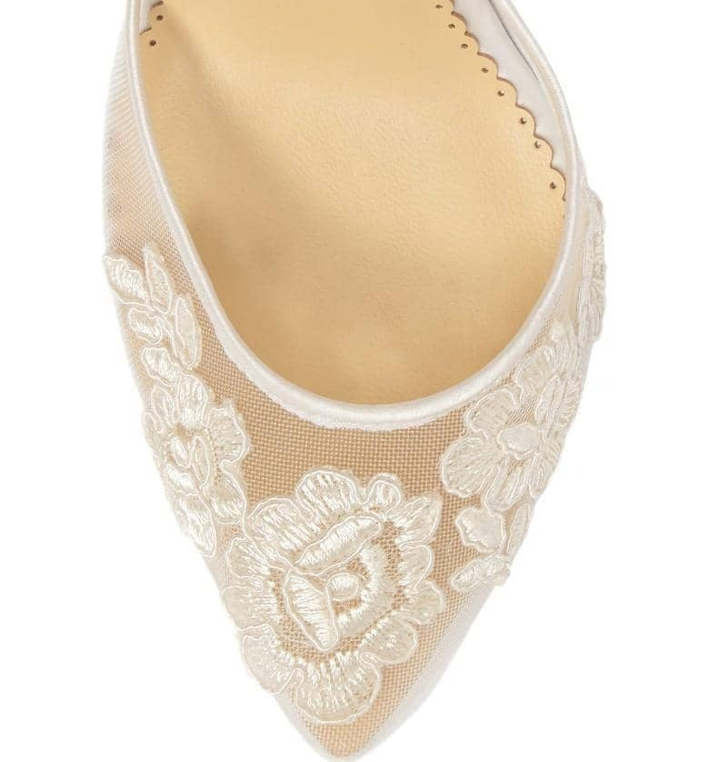 Amelia Floral Lace Wedding Heels in Ivory by Bella Belle Shoes