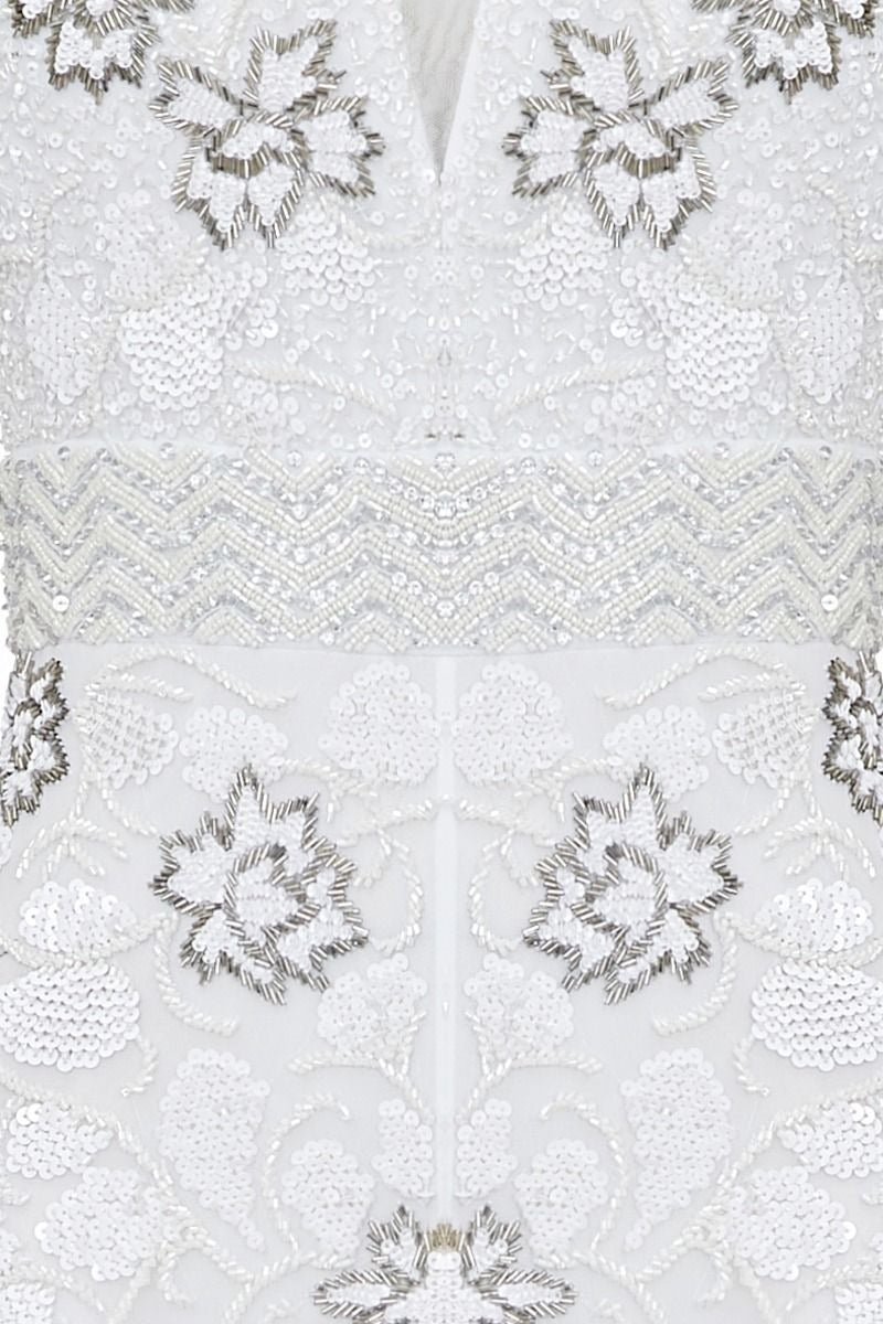 Camilla 1920s Wedding Maxi Dress in White