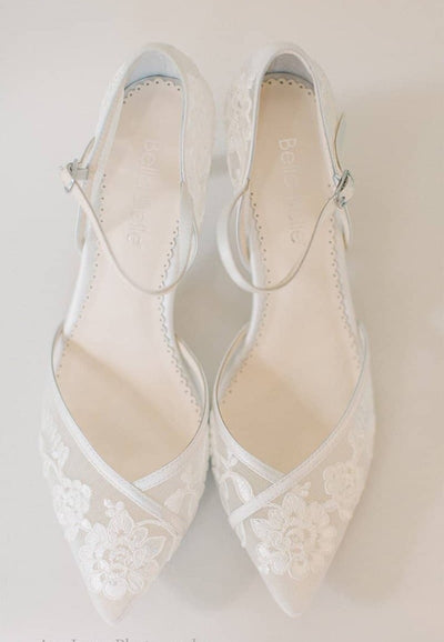 Candice Lace Wedding Heels in Ivory by Bella Belle Shoes