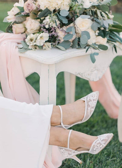 Candice Lace Wedding Heels in Ivory by Bella Belle Shoes