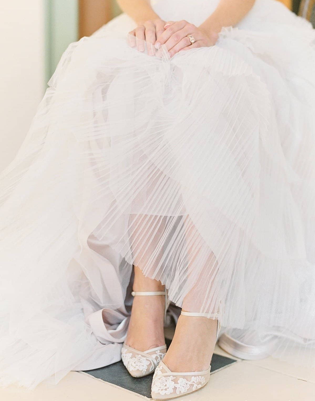 Candice Lace Wedding Heels in Nude Ivory by Bella Belle Shoes