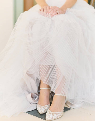 Candice Lace Wedding Heels in Nude Ivory by Bella Belle Shoes