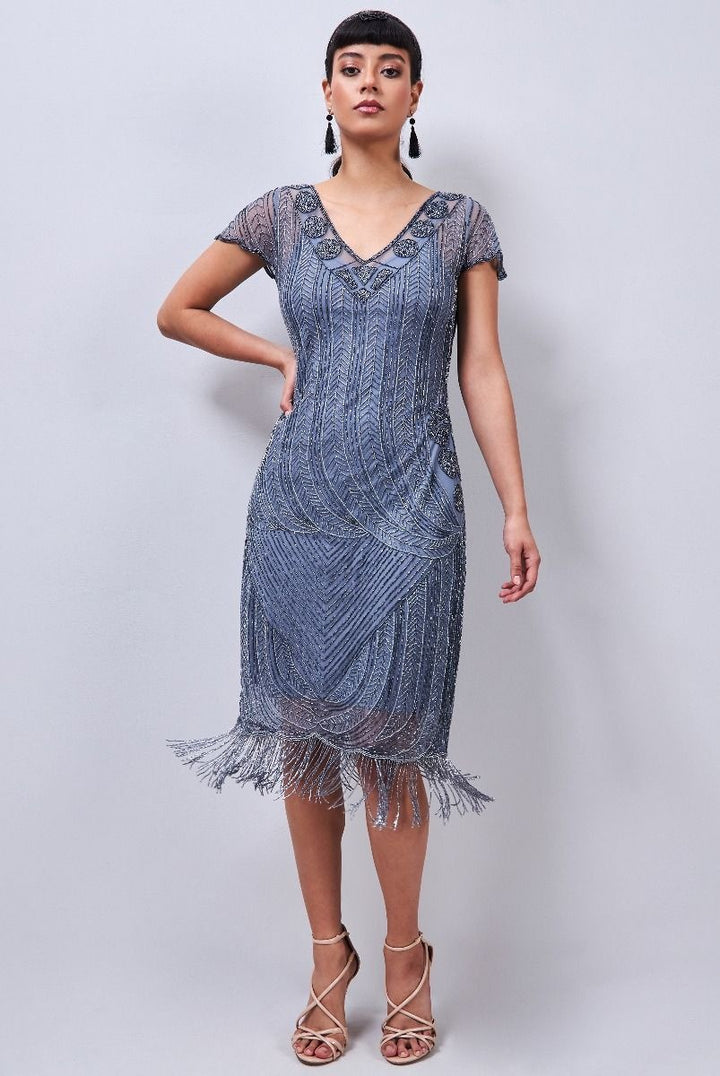 Dorothy 1920s Fringe Flapper Dress in Lilac by Gatsby Lady – WardrobeShop