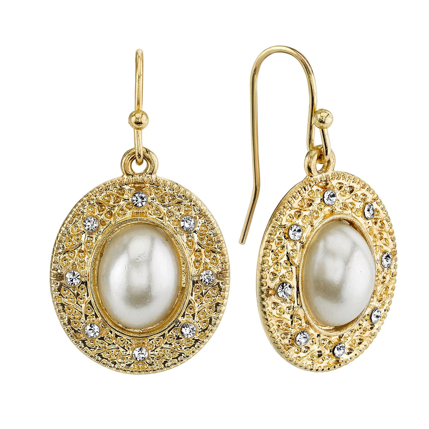 Downton Abbey Pearl Crystal Drop Earring