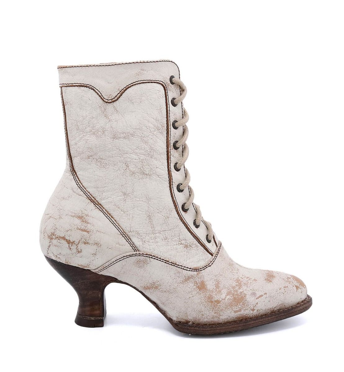 Victorian Inspired Leather Ankle Boots in Nectar Lux