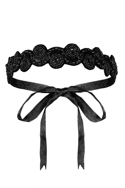 Eliza Flapper Headband In Black