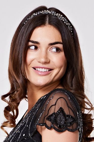 Eliza Flapper Headband in Black Silver by Gatsby Lady