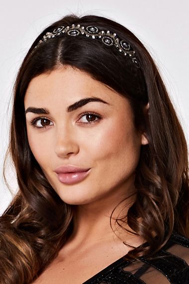 Eliza Flapper Headband in Black Silver by Gatsby Lady