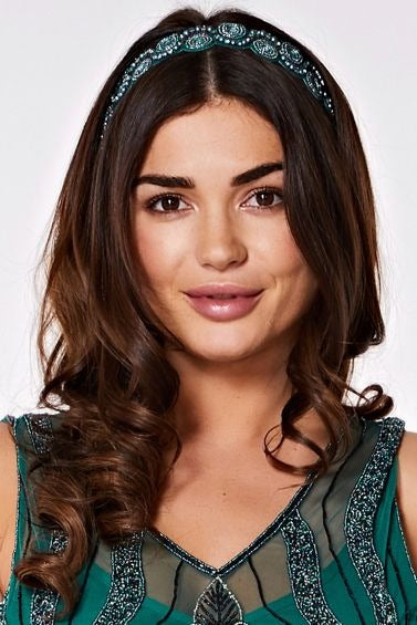 Eliza Flapper Headband in Teal