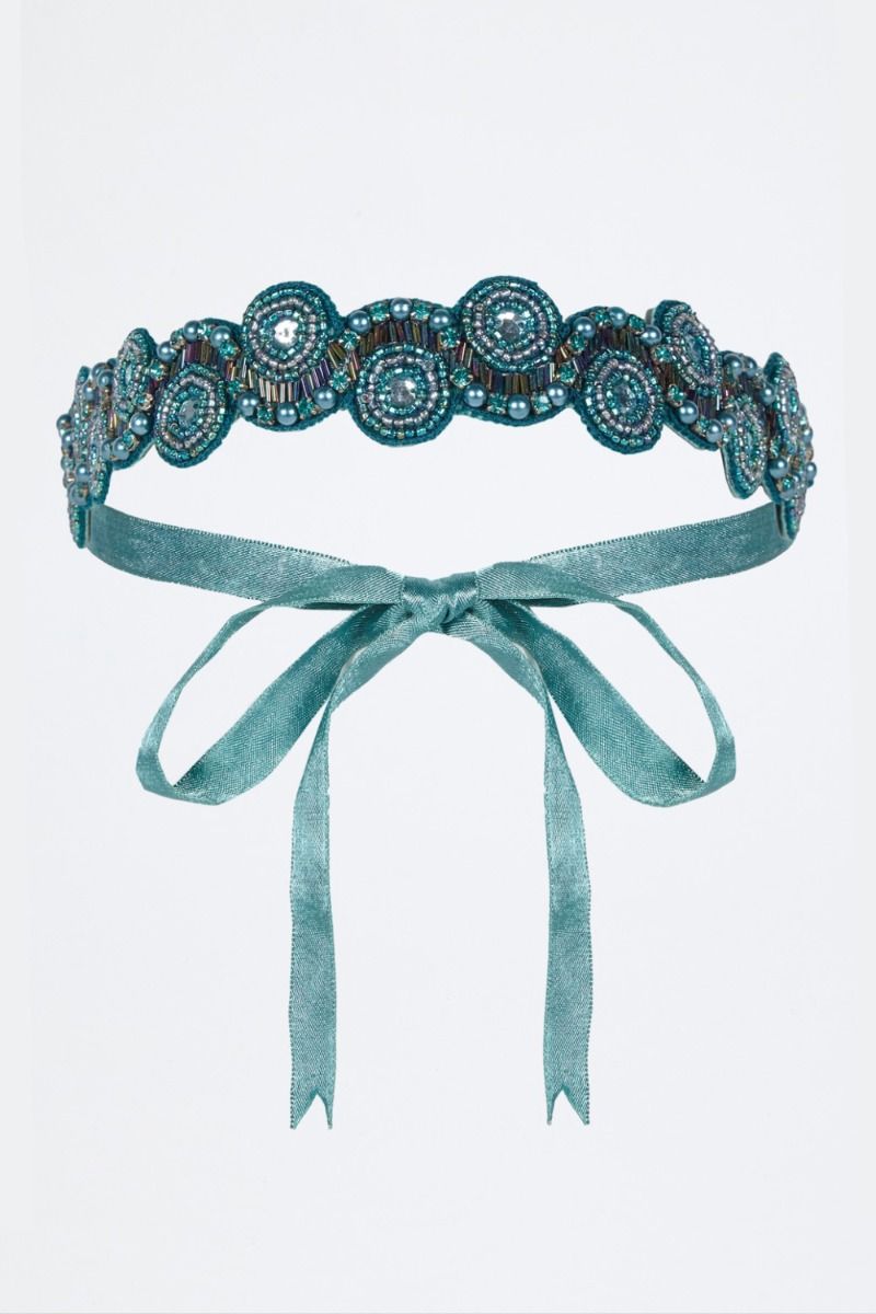 Eliza Flapper Headband in Teal
