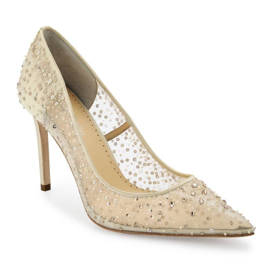 Elsa Sequin Embellished Heels in Nude by Bella Belle Shoes