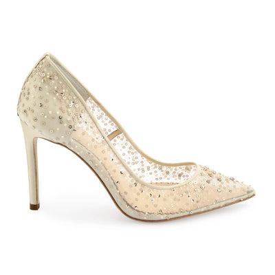 Elsa Sequin Embellished Heels in Nude by Bella Belle Shoes