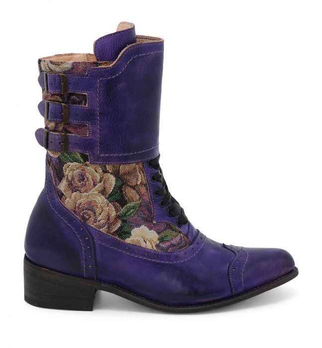 Faye Victorian Style Short Boots in Poison Rustic