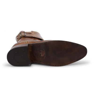 Faye Victorian Style Short Boots in Tan Rustic