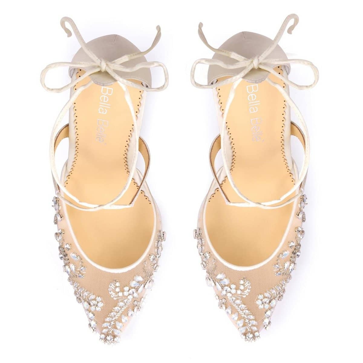 Florence Embellished Crystal Wedding Heels in Ivory by Bella Belle Shoes
