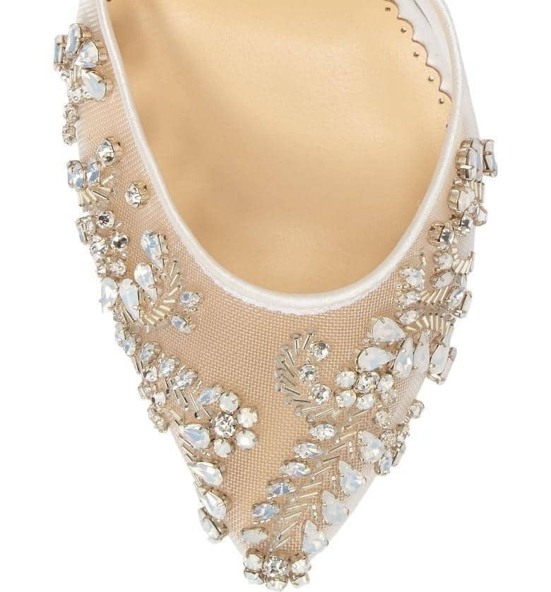 Florence Embellished Crystal Wedding Heels in Ivory by Bella Belle Shoes