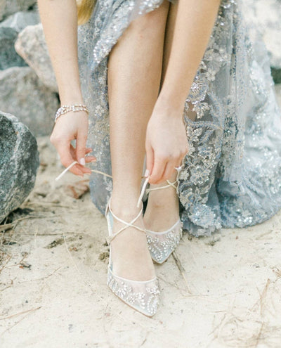 Florence Embellished Crystal Wedding Heels in Ivory by Bella Belle Shoes