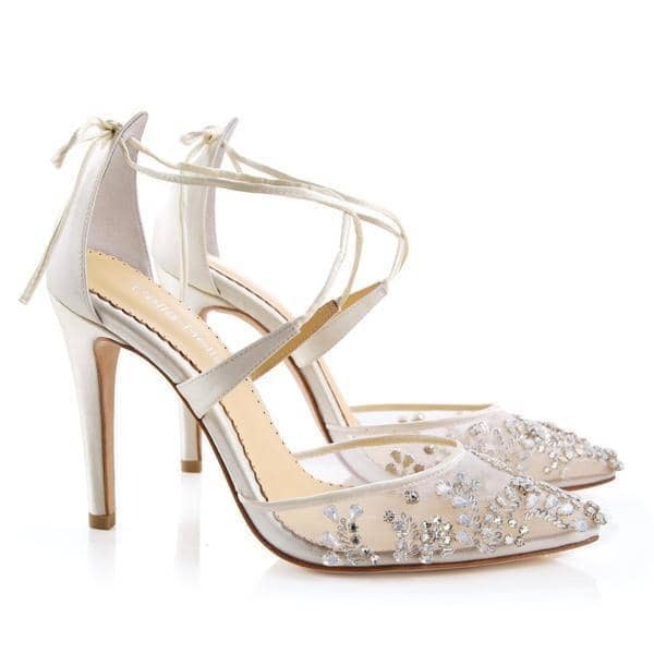 Florence Embellished Crystal Wedding Heels in Ivory by Bella Belle Shoes
