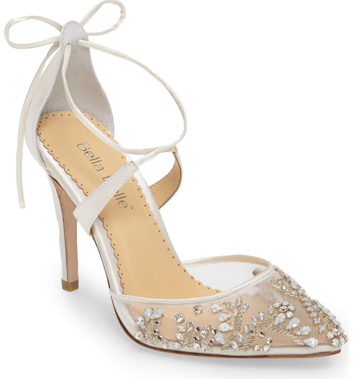 Florence Embellished Crystal Wedding Heels in Ivory by Bella Belle Shoes