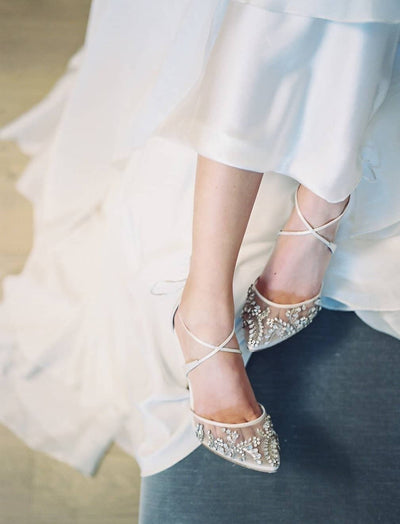 Frances Crystal Studded Bridal Heels in Ivory by Bella Belle Shoes