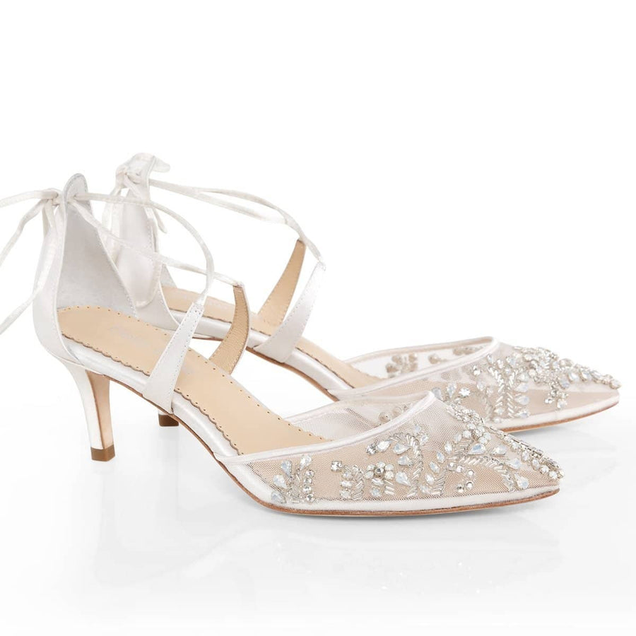 Frances Crystal Studded Bridal Heels in Ivory by Bella Belle Shoes