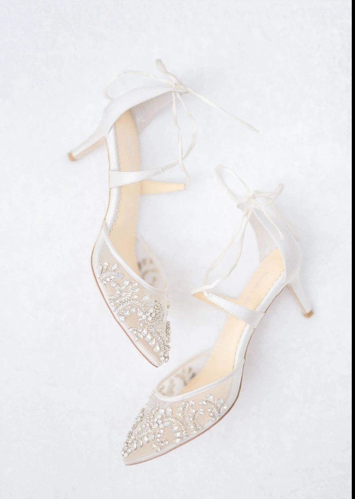 Frances Crystal Studded Bridal Heels in Ivory by Bella Belle Shoes