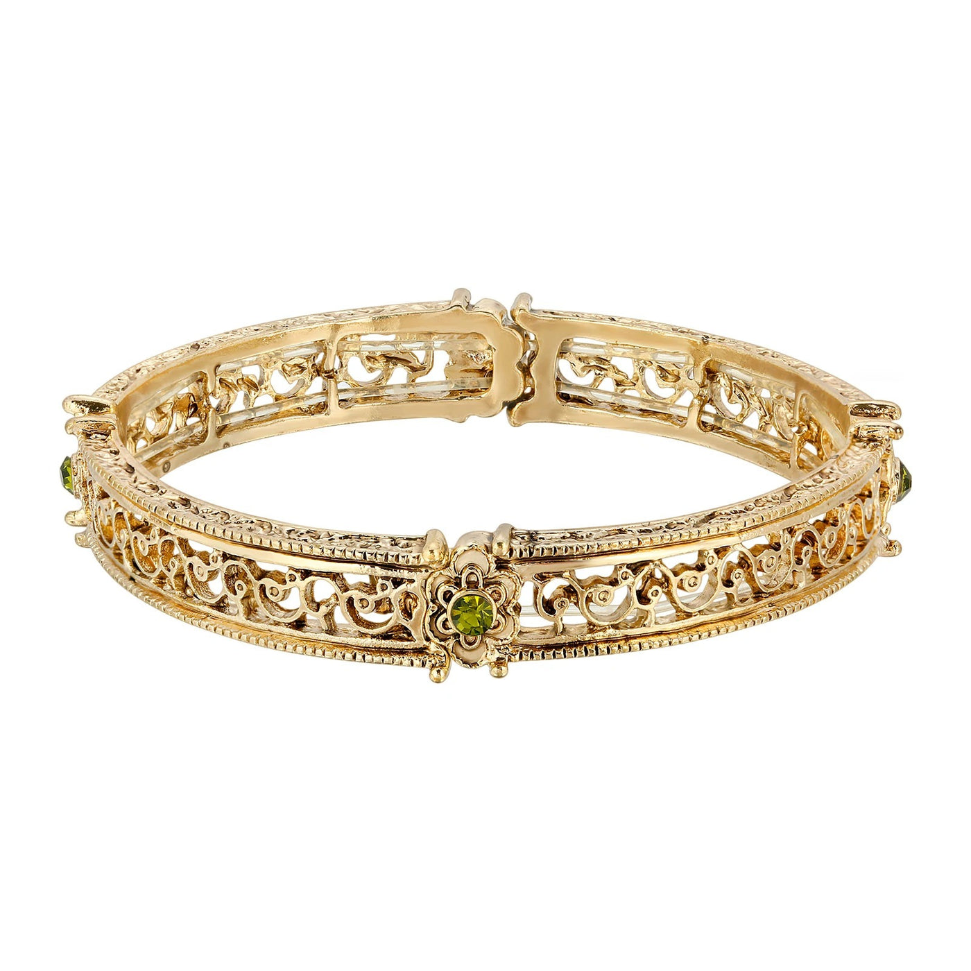 olivine-green-crystal-flower-stretch-bracelet