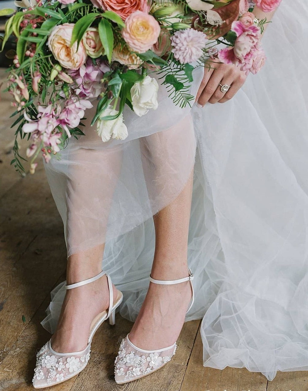 Floral low heels store