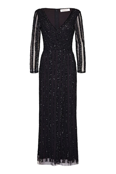 Rosie Gatsby Style Maxi Dress in Black
