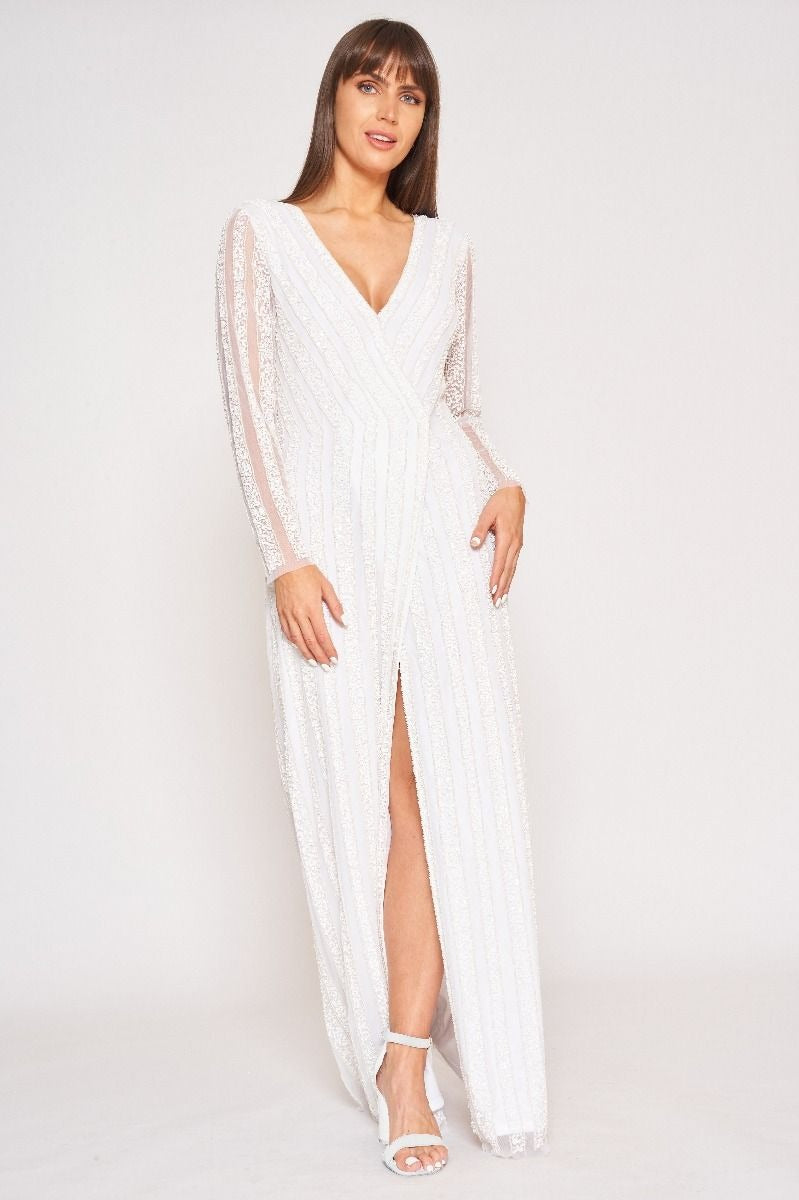 Rosie Gatsby Style Maxi Dress in White