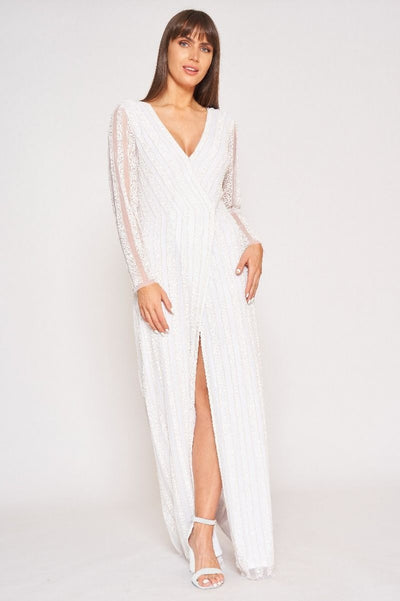 Rosie Gatsby Style Maxi Dress in White