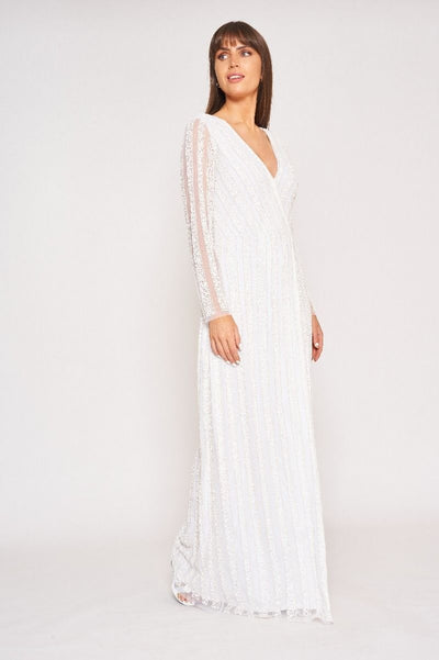 Rosie Gatsby Style Maxi Dress in White